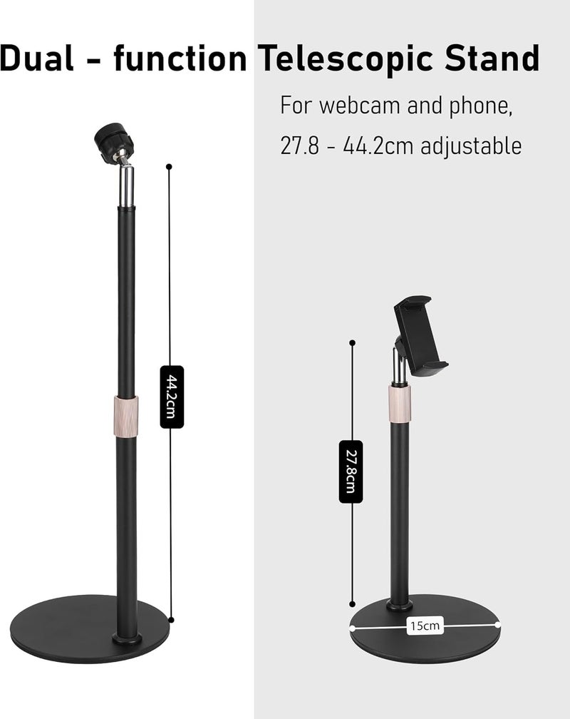 TomGear B15 All Metal Webcam Phone Desk Camera Stand 360° Swivel Holder for Webcam C960 C930e C930 C920 C920S C922x C922 Brio 4K C925e C615 and Other 1/4'' Thread Devices - Image 2